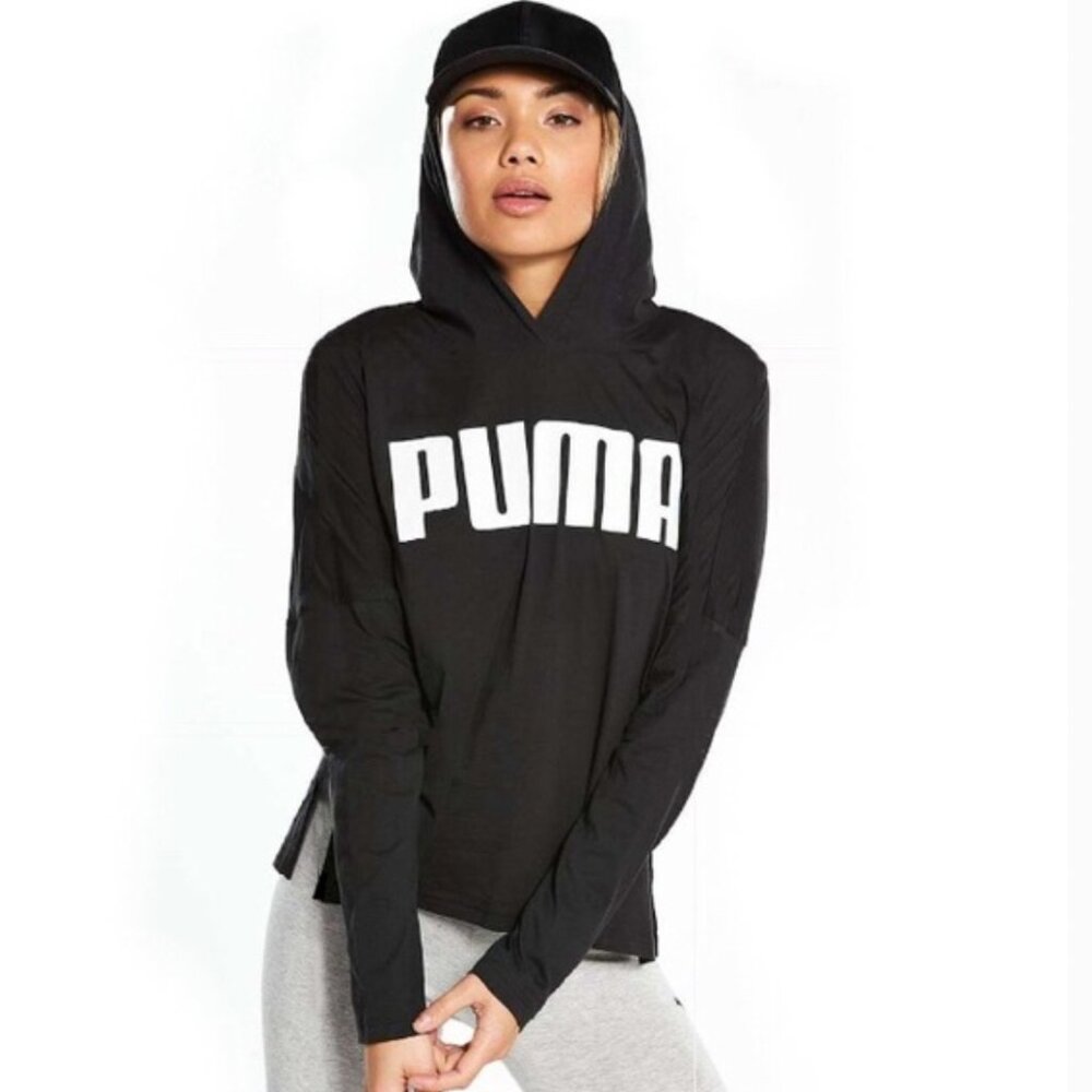 PUMA Urban Light Cover Up Cropped Sweatshirt in Puma Black